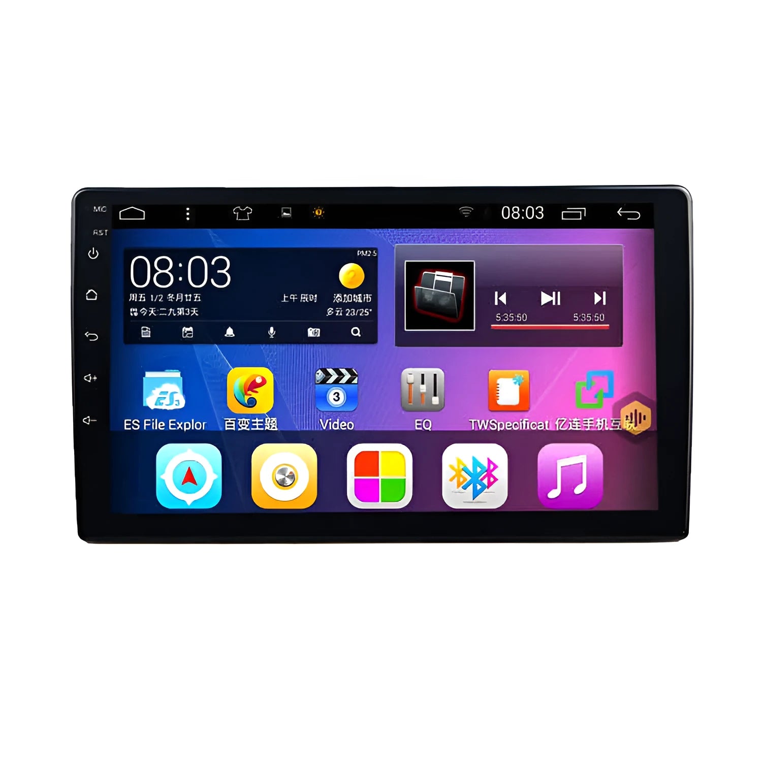 Black 10-inch rotating Android car GPS navigator with TFT screen for GM vehicles