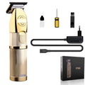 Gold cordless hair clipper with dual charging system and 25W motor