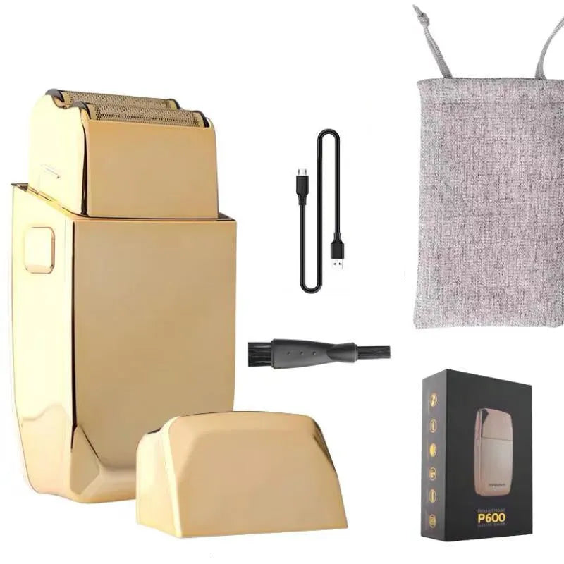 Gold cordless hair clipper with dual charging system and 25W motor