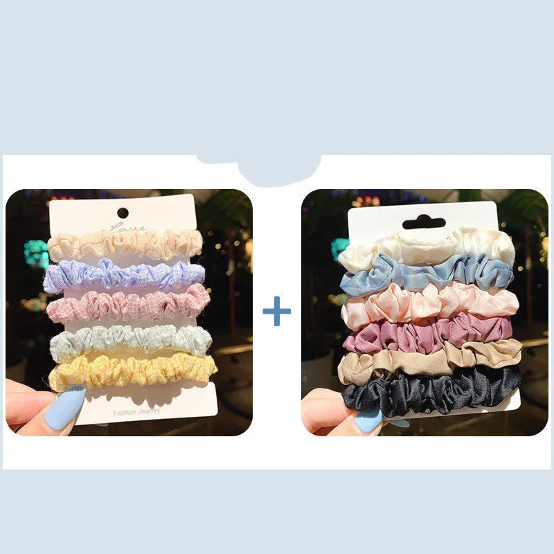 Children's hair ring and hair rope set with autumn colour assortment including macaron styles
