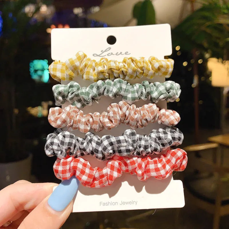Children's hair ring and hair rope set with autumn colour assortment including macaron styles