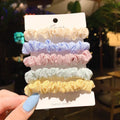 Children's hair ring and hair rope set with autumn colour assortment including macaron styles