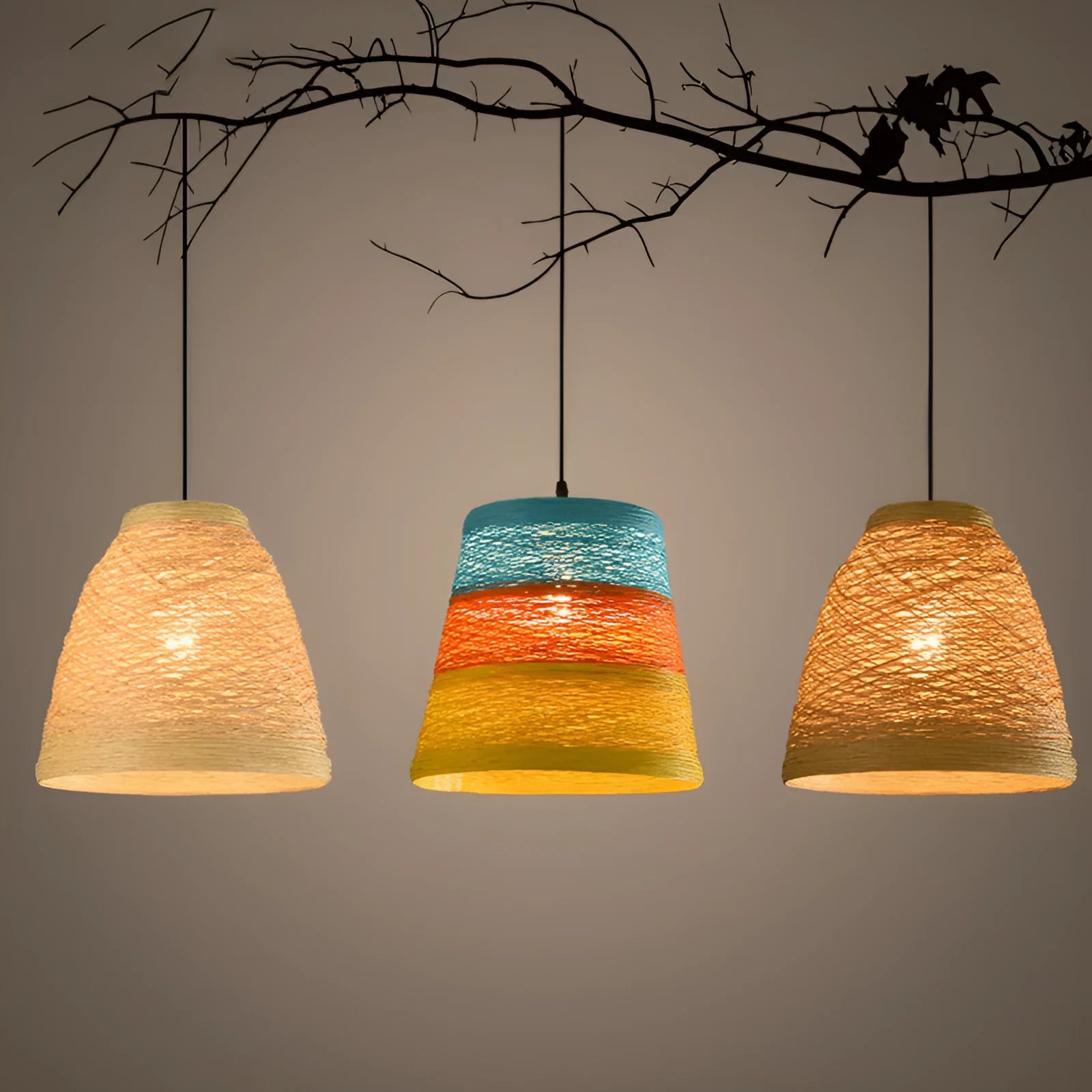 Rattan woven ball pendant light with adjustable cord and natural materials for commercial and residential lighting