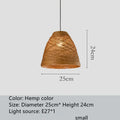 Rattan woven ball pendant light with adjustable cord and natural materials for commercial and residential lighting