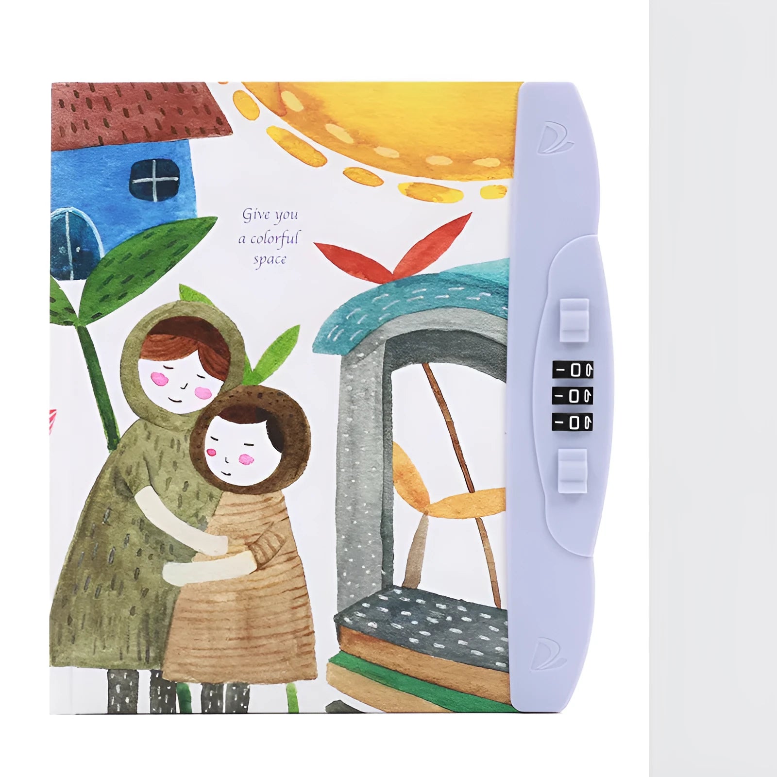 Children's codebook lock notebook with colourful animal and space cover designs
