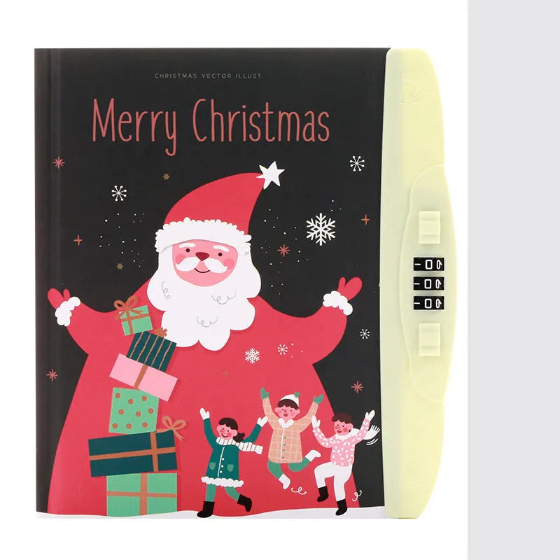 Children's codebook lock notebook with colourful animal and space cover designs