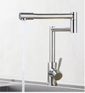 Silver stainless steel dual-open mixing tap with 360-degree rotation function