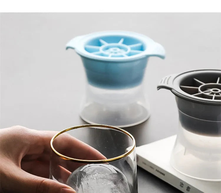 Silicone ice tray showing ice hockey artifact, round and pentagon mould designs in various colour options