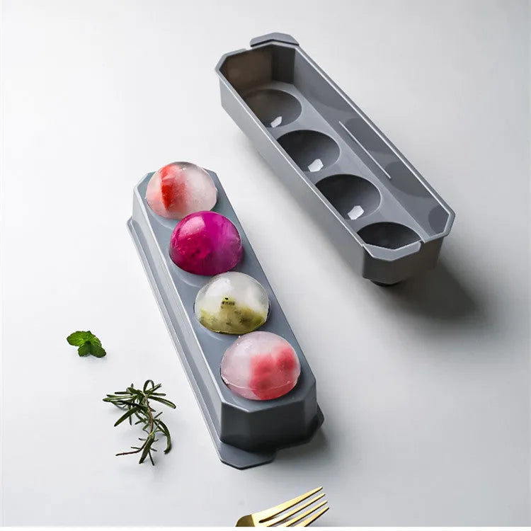 Silicone ice tray showing ice hockey artifact, round and pentagon mould designs in various colour options