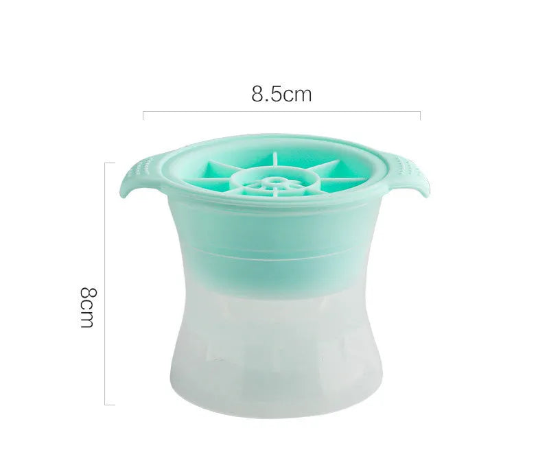 Silicone ice tray showing ice hockey artifact, round and pentagon mould designs in various colour options