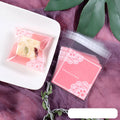Pink self-adhesive plastic packaging bags for handmade soap with 7x7+3cm dimensions