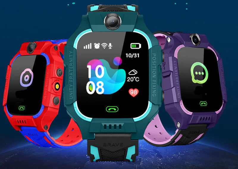 Z6 Q19 children's GPS smart watch with 1.44-inch touch screen in green, purple, or red colours