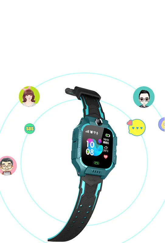 Z6 Q19 children's GPS smart watch with 1.44-inch touch screen in green, purple, or red colours