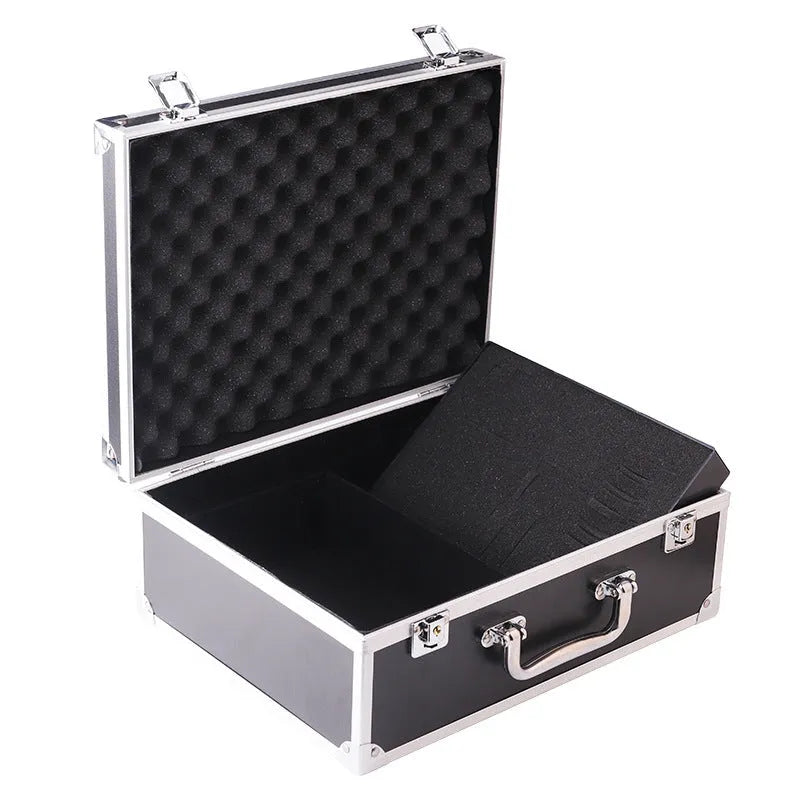 Rongtian aluminium alloy tattoo equipment storage box in black and silver colour options