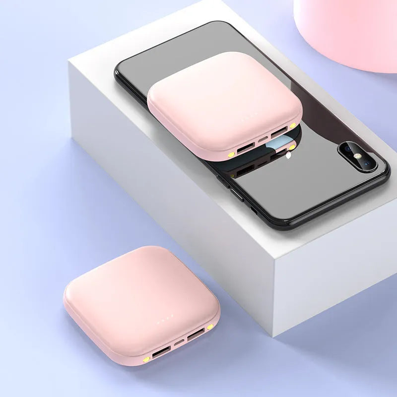 Mini 20000mAh power bank with LED flashlight in compact plastic case