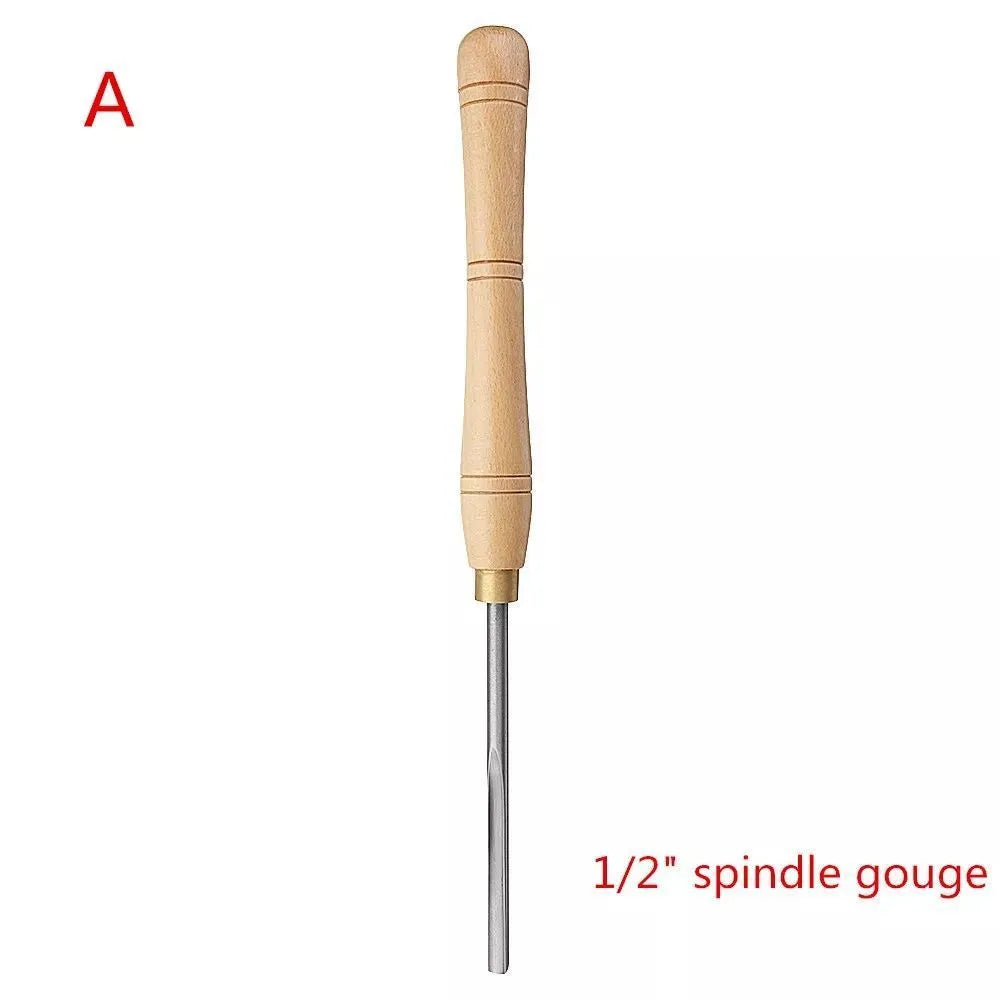 High-end 8-piece chrome vanadium wood turning tool set displayed in a wooden presentation box.