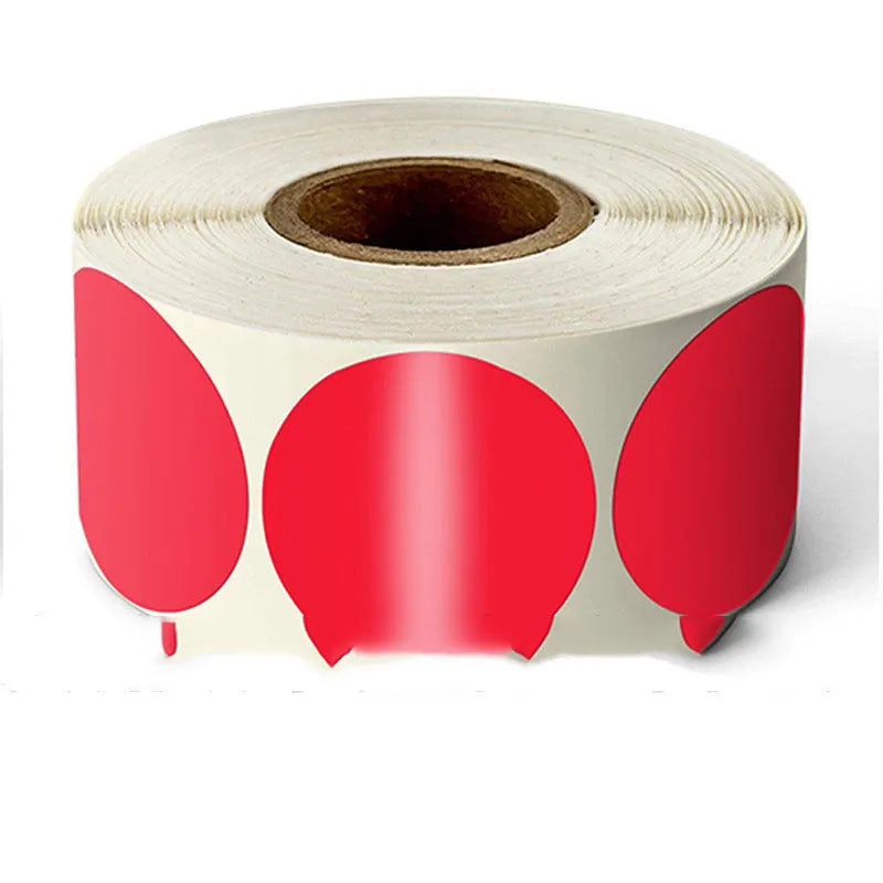 Round colour marker sticker roll showing multiple coloured stickers for organising and sealing