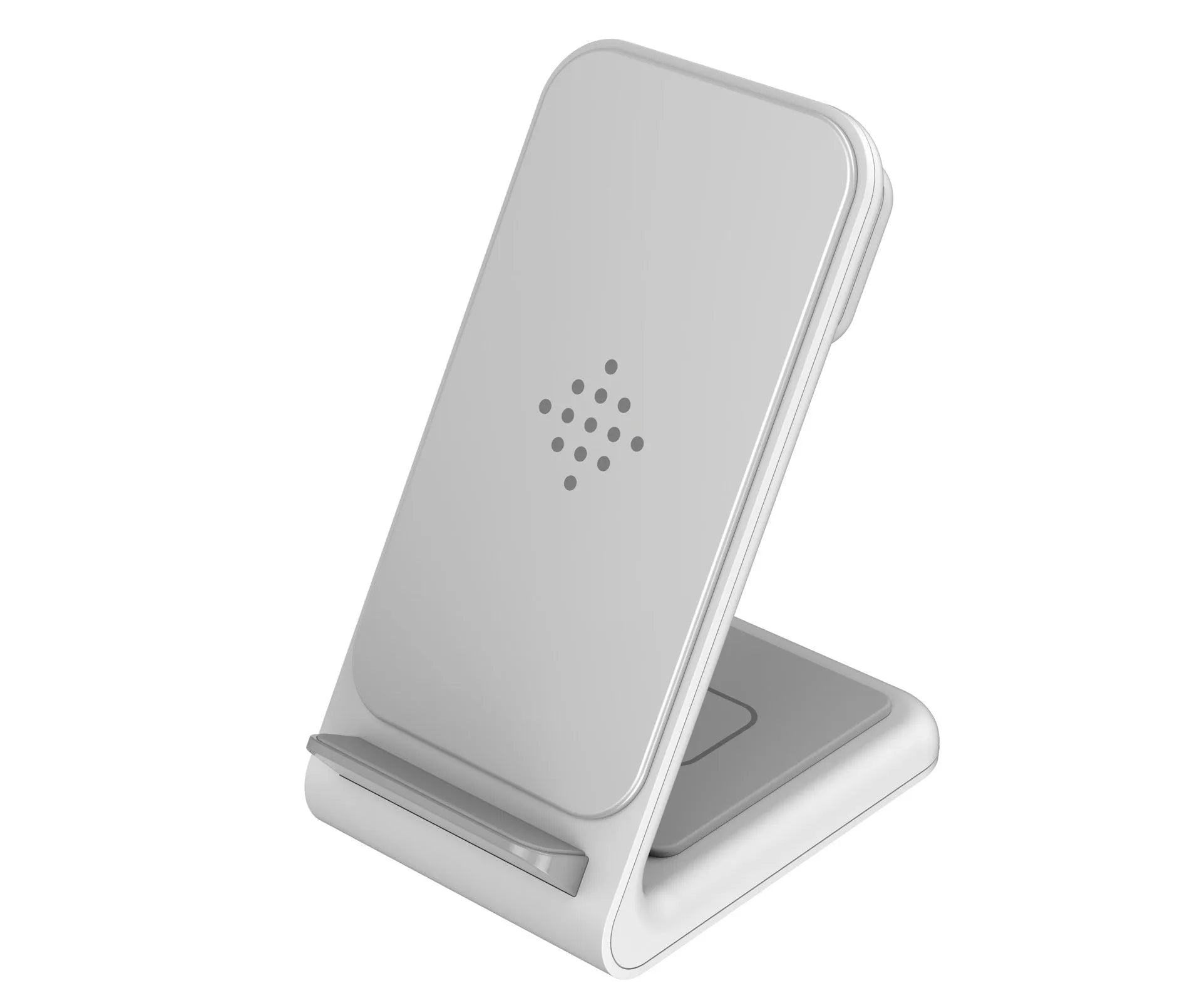 Fast wireless charging three-in-one bracket for iPhone and Samsung devices on desk