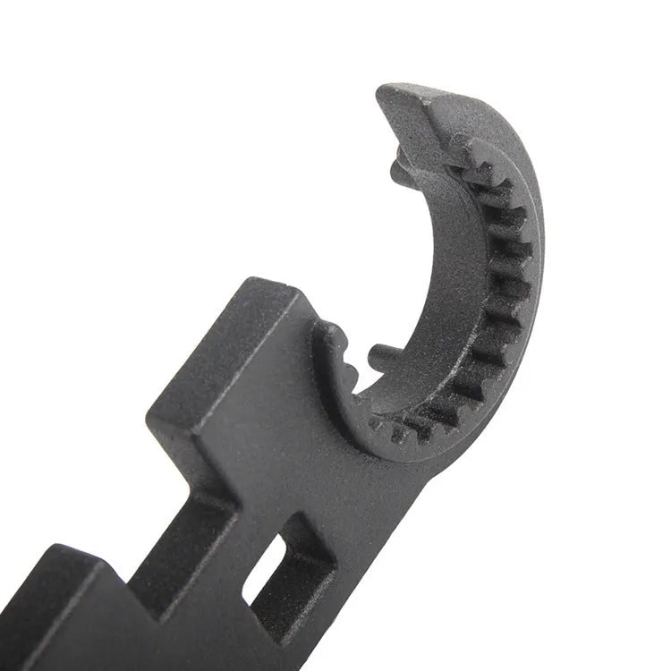 Black all-steel combination wrench for AR15 and M4 firearm maintenance
