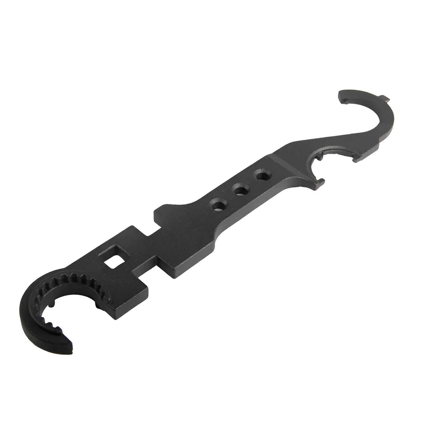 Black all-steel combination wrench for AR15 and M4 firearm maintenance