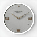 Nordic style round 12 inch wall clock with perforated pattern in neutral colours