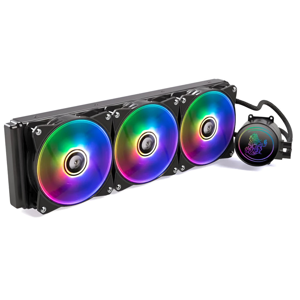 Kirin 240 ARGB CPU water cooling radiator with copper-aluminium construction and dual fans