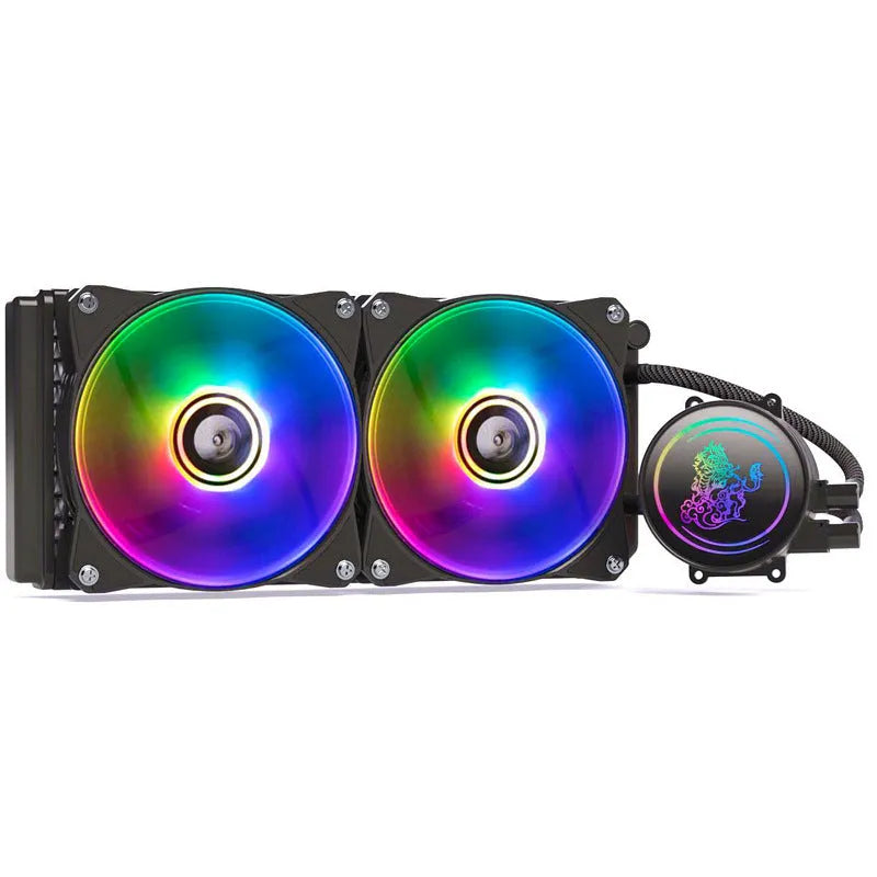 Kirin 240 ARGB CPU water cooling radiator with copper-aluminium construction and dual fans