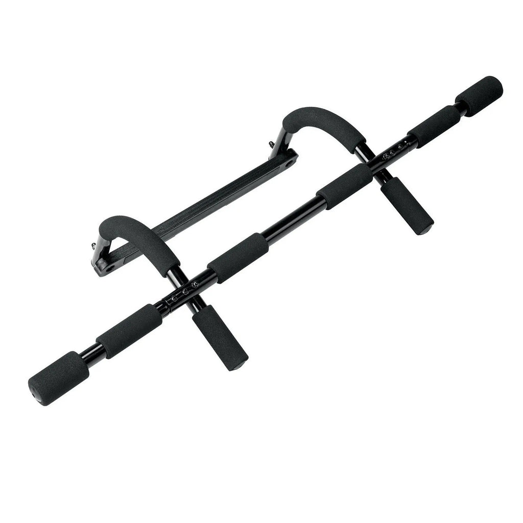 Black steel indoor pull-up bar fitness equipment with dimensions 92.5cm by 41cm.