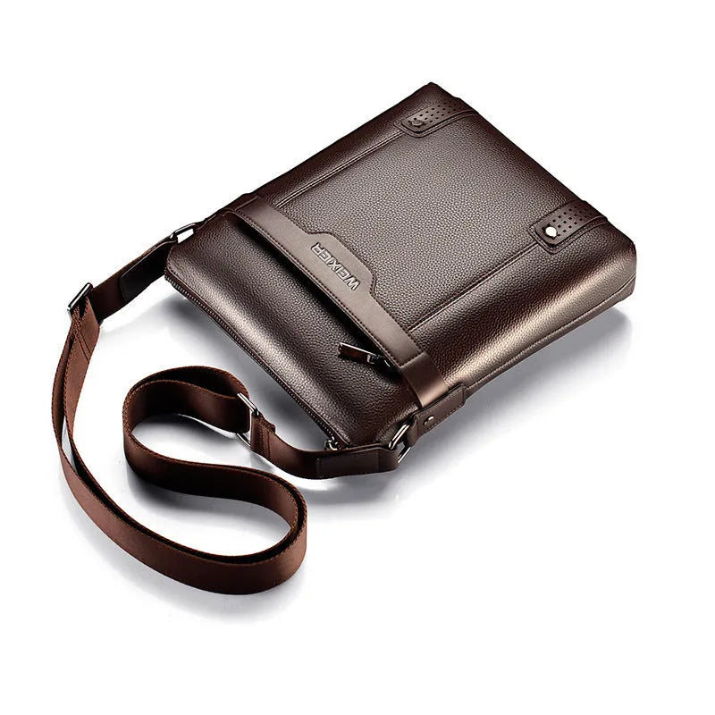 Medium square vertical PU leather shoulder bag in black with single strap and zipper closure