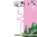 Bedside mobile phone holder with flexible memory alloy hose in blue colour holding a smartphone