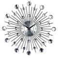 33cm silver round mute wall clock with metal case and aluminium dial