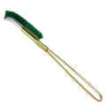 Green elbow nylon wire brush with metal handle for rust removal and range hood cleaning
