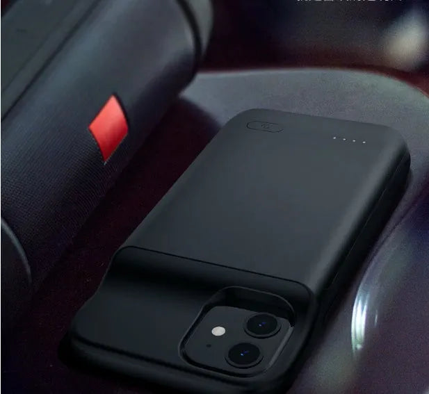 Black ultra-thin TPU wireless back clip battery power bank for iPhone 12 series phones