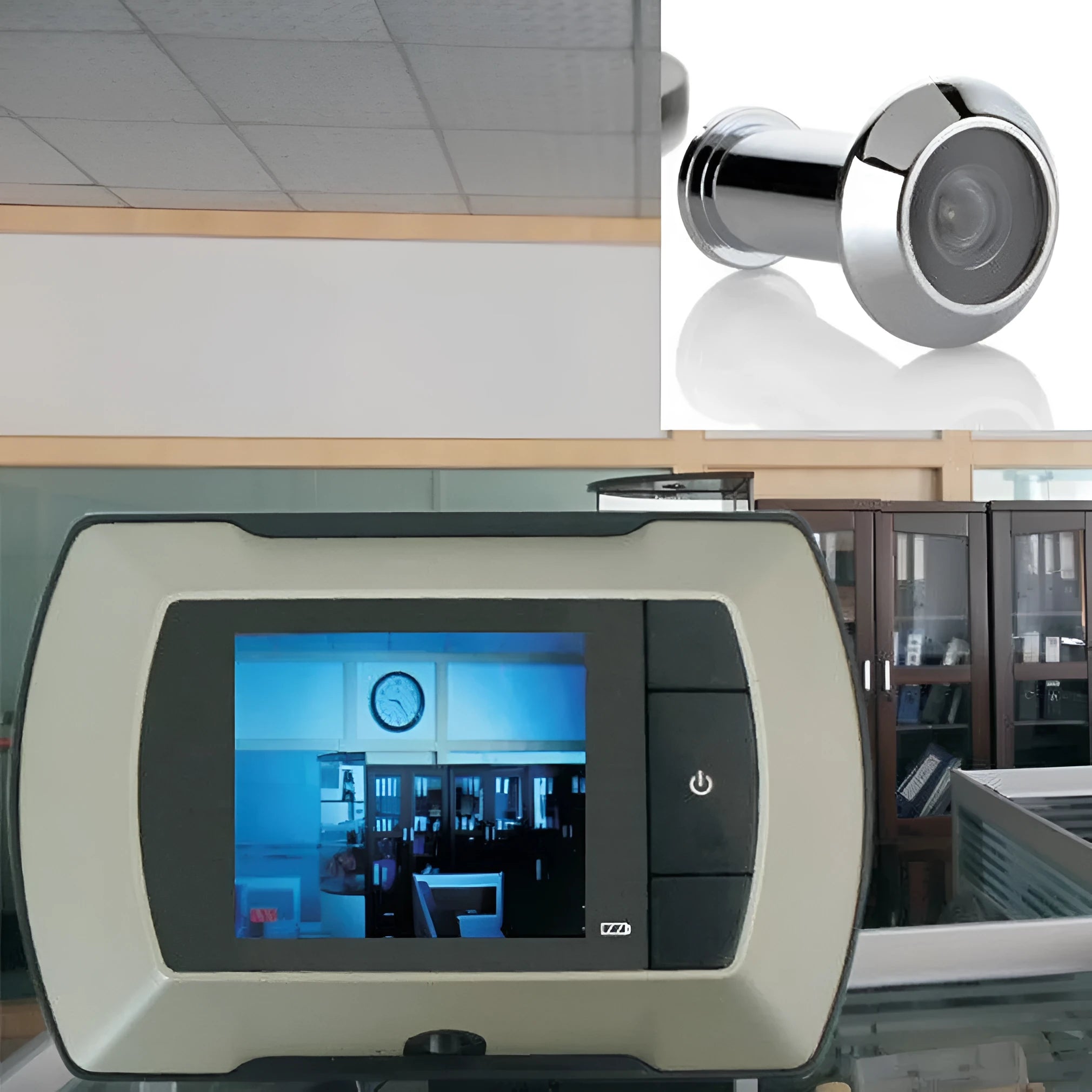 LCD digital door peephole monitor with indoor display and outdoor camera unit