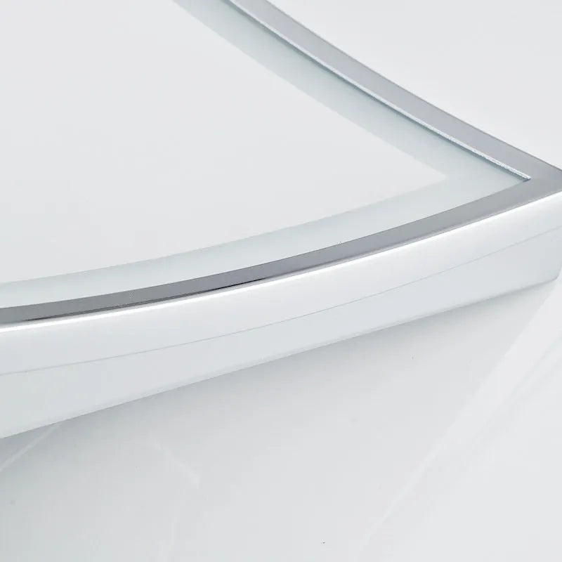 Stainless steel folding makeup mirror with 8.5 inch silver lens in a choice of four finishes.
