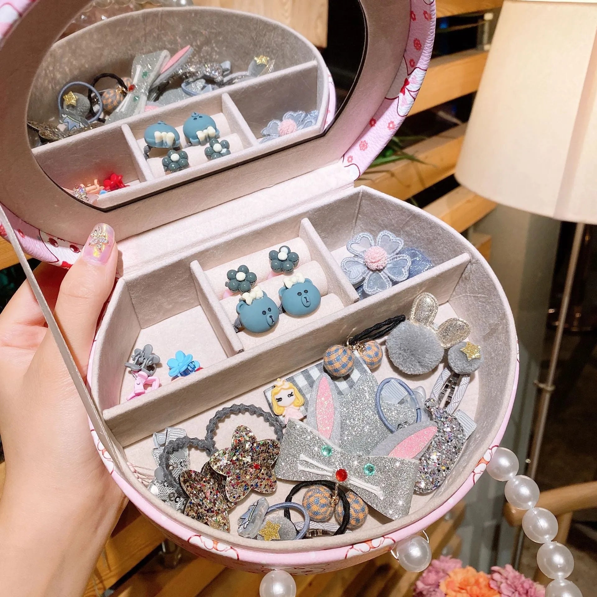 Cocoli cartoon style children's headdress, hair clips and jewellery set in a gift box with storage.