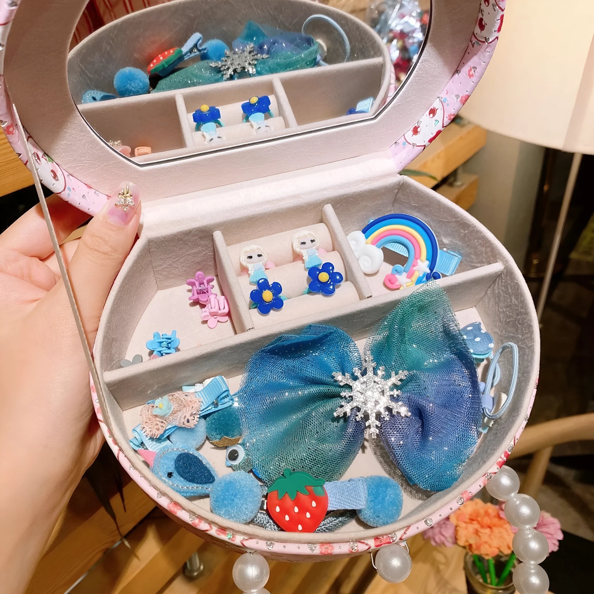 Cocoli cartoon style children's headdress, hair clips and jewellery set in a gift box with storage.