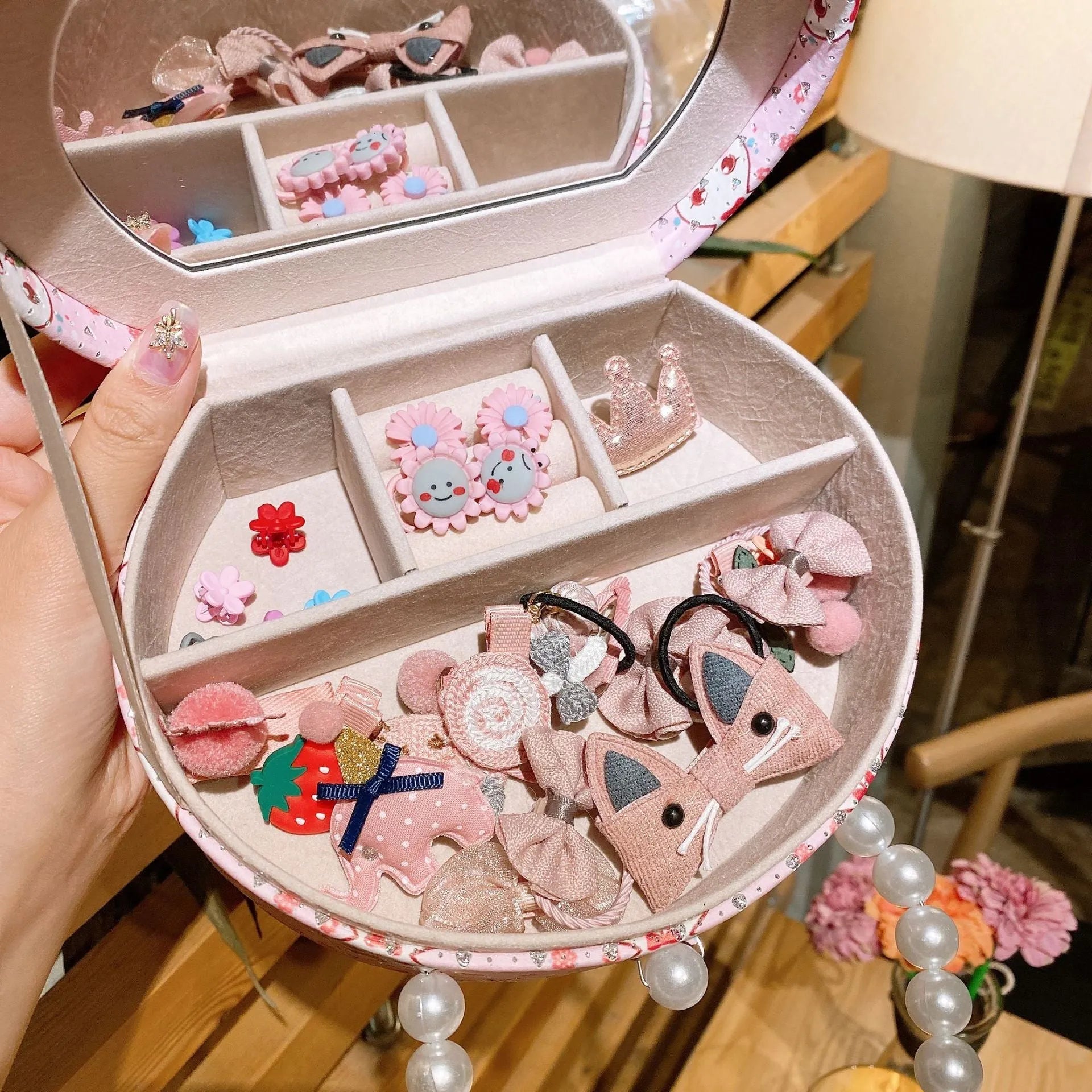 Cocoli cartoon style children's headdress, hair clips and jewellery set in a gift box with storage.