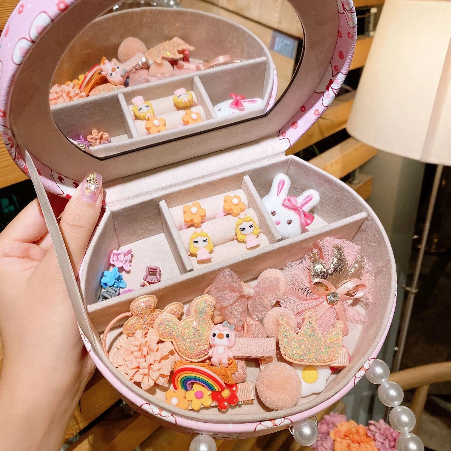 Cocoli cartoon style children's headdress, hair clips and jewellery set in a gift box with storage.