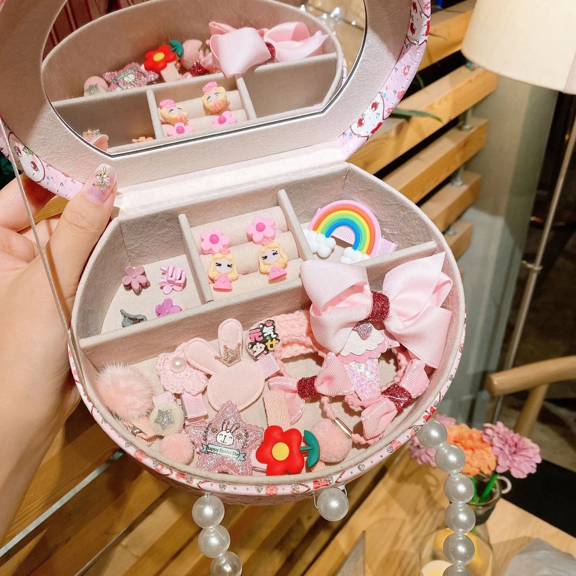 Cocoli cartoon style children's headdress, hair clips and jewellery set in a gift box with storage.