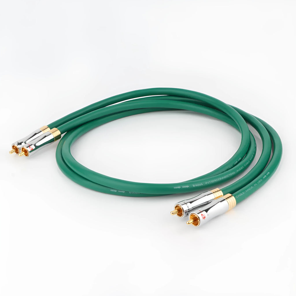 4-core shielded RCA audio interconnect cable with silver-plated copper conductors for CD decoder to amplifier connections