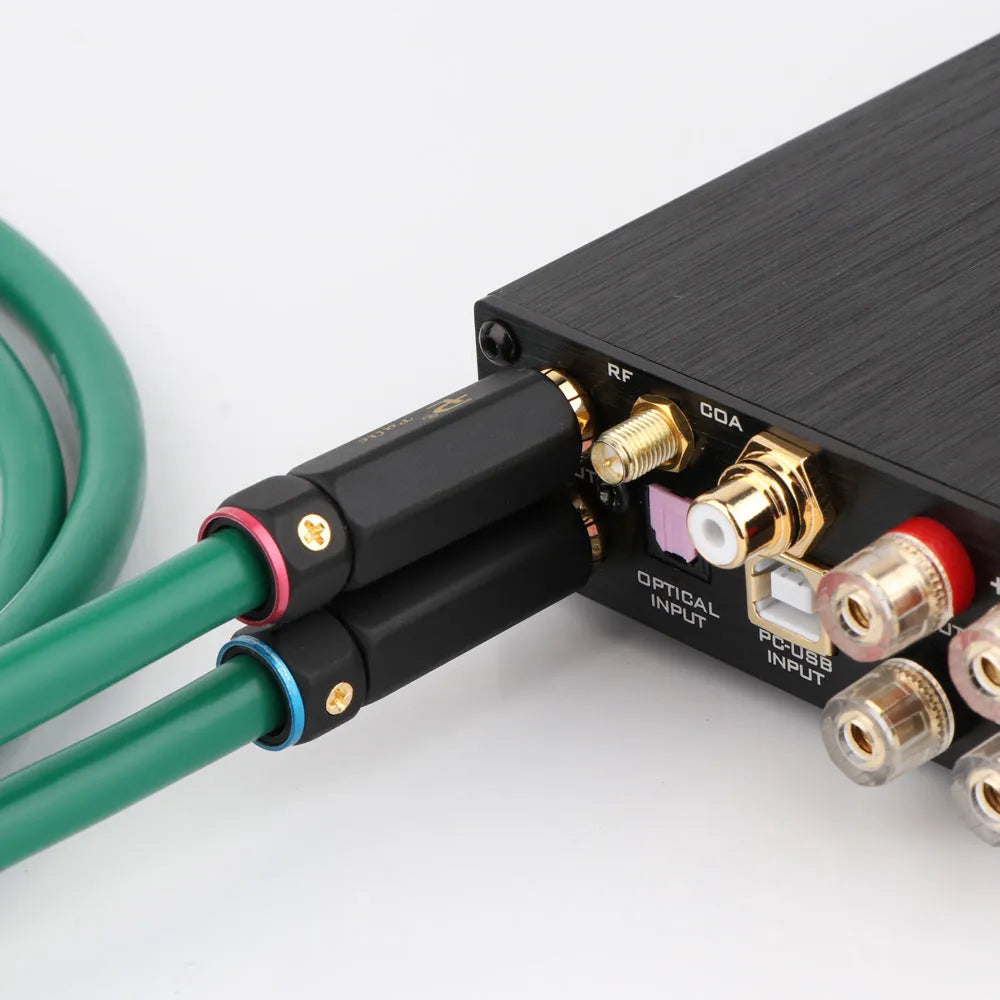 4-core shielded RCA audio interconnect cable with silver-plated copper conductors for CD decoder to amplifier connections