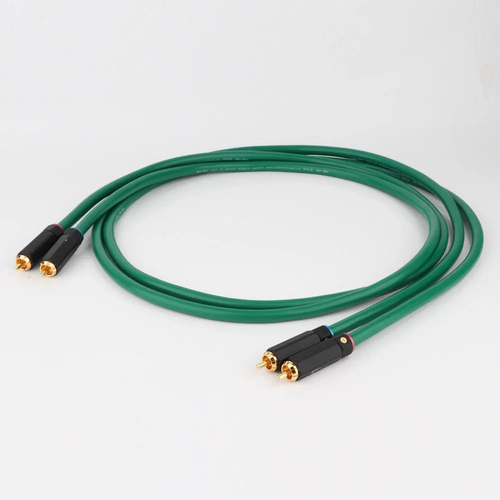 4-core shielded RCA audio interconnect cable with silver-plated copper conductors for CD decoder to amplifier connections