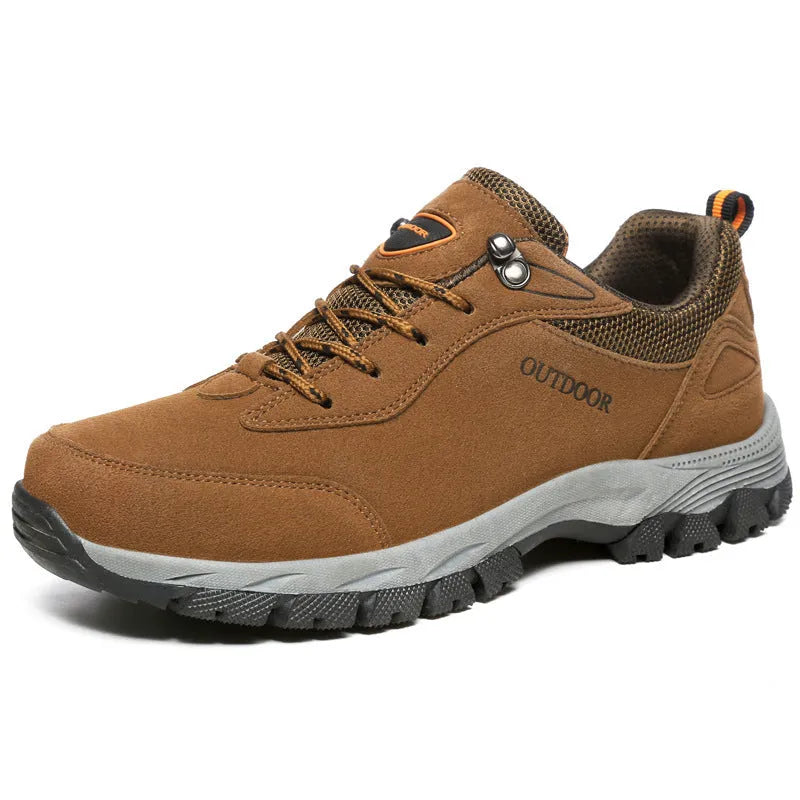 Men's outdoor hiking shoes in large sizes with mesh lining and low-cut design