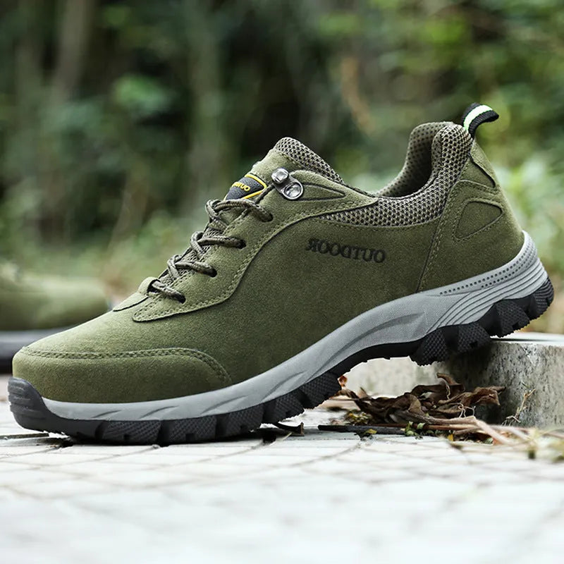 Men's outdoor hiking shoes in large sizes with mesh lining and low-cut design