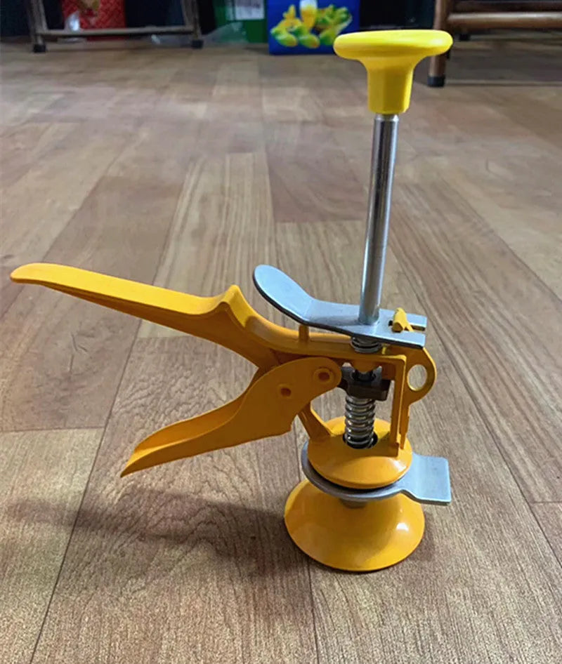 Metal alloy tile raising positioner tool with adjustable height mechanism for floor levelling