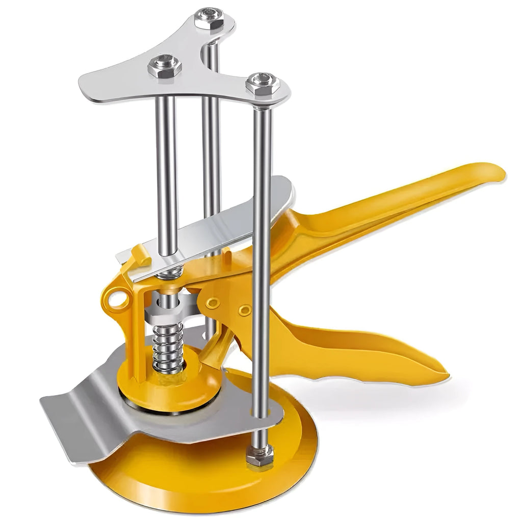 Metal alloy tile raising positioner tool with adjustable height mechanism for floor levelling