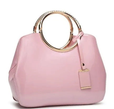 Women's plain polyester evening handbag in multiple colours showing card slots and zipper pocket.