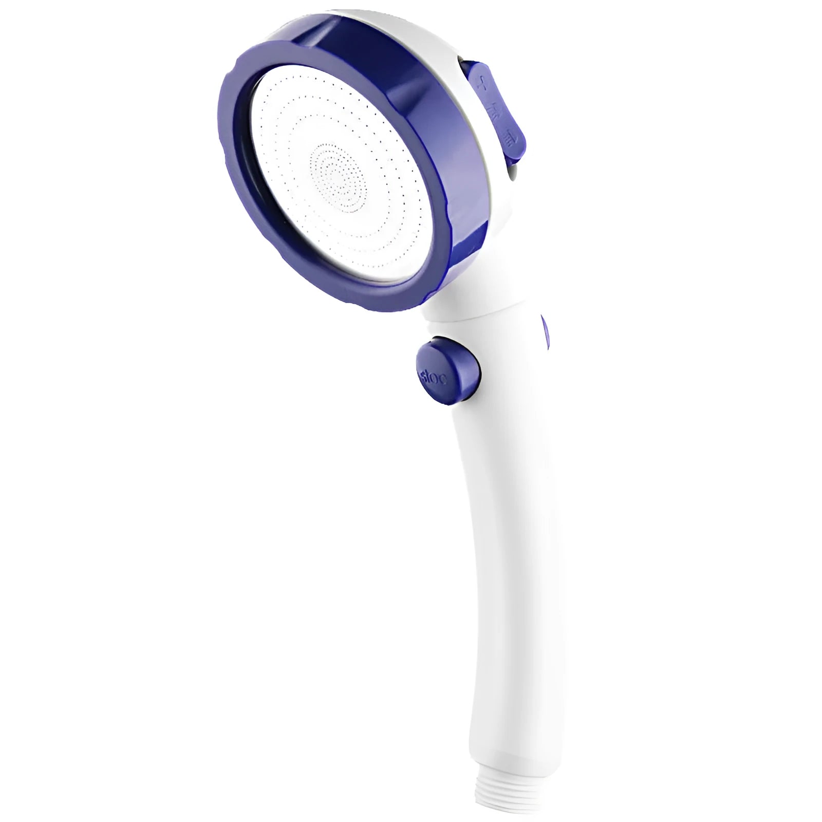 ABS plastic handheld shower head with universal bathroom fitting in four colour options