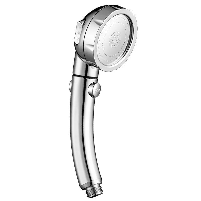 ABS plastic handheld shower head with universal bathroom fitting in four colour options